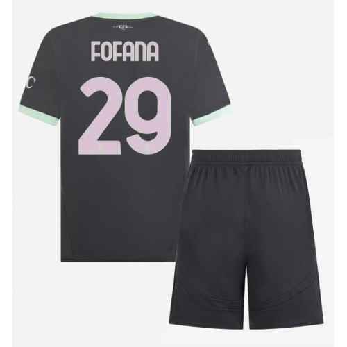 Dětský fotbalový dres AC Milan Youssouf Fofana #29 2024-25 Třetí Krátký Rukáv (+ trenýrky)